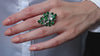 6.55 Carats Oval Cut Tsavorite with Brilliant Round Diamonds Cocktail Ring in White Gold