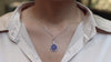 12.09 Carat Lavender Chalcedony with Diamond Pendant Necklace in White Gold
