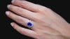GIA Certified 3.37 Carat Cushion Cut No-Heat Blue Sapphire with Diamonds Halo Engagement Ring in White Gold
