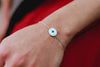 0.21 Carat Total Round Diamond Mother of Pearl Evil Eye Bracelet in White Gold