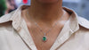 5 Carat Cushion Cut Blue Green Tourmaline and Diamond Pendant Necklace in White Gold & Platinum