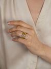 GIA Certified 0.70 Carat Fancy Intense Green Diamond Intertwined Knot Fashion Ring