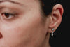 0.67 Carat Total Round Diamond Dangle Hoop Earrings in White Gold