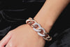 13.19 Carat Total Round Diamond Intertwined Link Bracelet in Rose Gold