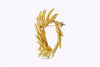 18K Yellow Gold Wreath Design Antique Brooch