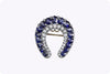 Antique Blue Sapphire and Diamond Horseshoe Brooch