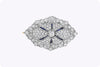 8.00 Carats Total Round Diamond and Sapphire Brooch in White and Yellow Gold