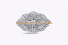 8.00 Carats Total Round Diamond and Sapphire Brooch in White and Yellow Gold