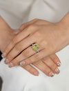 GIA Certified 12.15 Carat Cushion Cut Fancy Light Yellow Diamond Three-Stone Engagement Ring in Platinum