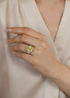 GIA Certified 12.15 Carat Cushion Cut Fancy Light Yellow Diamond Three-Stone Engagement Ring in Platinum