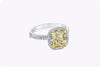 2.03 Carat Cushion Cut Yellow Diamond Halo Engagement Ring