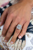 GIA Certified 5.01 Carat Cushion Cut Diamond Halo Engagement Ring in Platinum