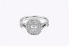 0.35 Carat Cushion Cut Diamond Triple Halo Engagement Ring in White Gold