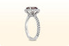 GIA Certified 2.16 Carat Cushion Cut Natural Fancy Dark Brownish Pink Diamond Halo Engagement Ring with Round Diamond Side Stones