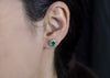 1.37 Carat Total Emerald with Diamond Halo Stud Earrings in White Gold