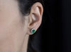 1.37 Carat Total Green Emerald and Diamond Halo Stud Earrings in White Gold