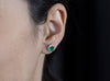 1.37 Carat Total Emerald with Diamond Halo Stud Earrings in White Gold