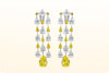 15.69 Carats Total Pear Shape Fancy Intense Yellow and White Diamond Chandelier Earrings in White Gold and Platinum