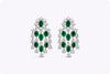 7.49 carats Total Green Emerald and Diamond Chandelier Earrings