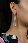 7.61 Carats Mixed Cut Diamond Fringe Chandelier Earrings in White Gold