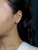1.10 Carats Total Oval Cut Diamond Halo Stud Earrings in Platinum