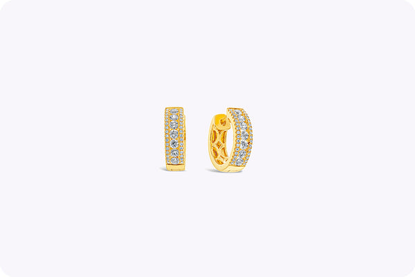 0.61 Carat Round Diamond Huggie Hoop Earrings