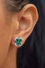 1.37 Carat Pear Shape Green Emerald Butterfly Shape Earrings in White Gold