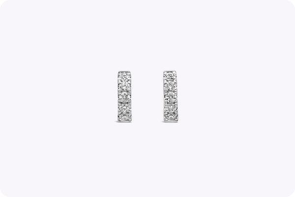 1.00 Carat Huggie Hoop Fashion Earrings in 18 karat White Gold