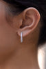 1.32 Carat Total Round Diamond Hoop Earrings in White Gold