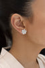 6.30 Carats Pear Shape Diamond Flower Lever Back Stud Earrings in White Gold