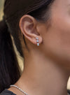 1.22 Carat Total Mixed Cut Diamond Mini Drop Earrings in White Gold
