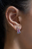 1.18 Carat Multi Color Round Sapphire with Diamond Crossed Fashion Earrings in White Gold