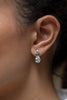 GIA Certified 5.43 Carat Total Mixed Cut Diamond Dangle Drop Earrings in Platinum