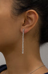Round Diamonds Drop Earrings in White Gold