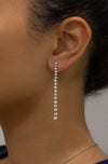 3.20 Carats Total Round Diamonds Drop Earrings