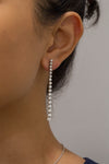 Elegant 3.20 carat round diamond dangle drop earrings