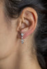 0.67 Carat Total Round Diamond Dangle Hoop Earrings in White Gold