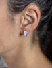1.04 Carat Total Round Diamond Huggie Hoop Earrings in White Gold