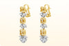 9.13 Carat Total Mixed Cut Fancy Yellow and White Diamond Drop Earrings in Two Tone
