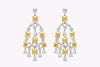 16.56 Carats Total Mixed-Cut Fancy Yellow & White Diamond Chandelier Drop Earrings in Platinum & Yellow Gold