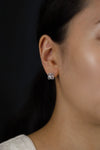 0.56 Carat Total Round Cut Diamond Open-work Stud Earrings in White Gold