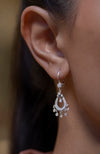 0.68 Carats Total Round Diamond Dangle Earrings in White Gold