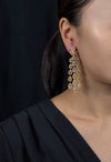 10.45 Carat Total Pear Shape Natural Fancy Color Diamond Chandelier Earrings in Rose Gold