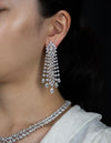 27.01 Carat Mixed Cut Brilliant Diamond Fringe Style Chandelier Earrings in White Gold