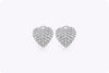 5.18 Carats Total Brilliant Round Micro-Pave Diamond Omega Clip Earrings in White Gold