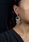 28.19 Carats Total Mixed-Cut Diamond Open Work Chandelier Earrings in Platinum