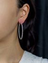 5.42 Carat Total Brilliant Round Diamond Hoop Earrings in White Gold