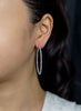 5.42 Carat Total Brilliant Round Diamond Hoop Earrings in White Gold