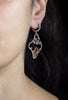 9.67 Carats Multi-Color Sapphires with Diamond Dangle Earrings in White Gold