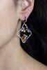 9.67 Carats Multi-Color Sapphires with Diamond Dangle Earrings in White Gold